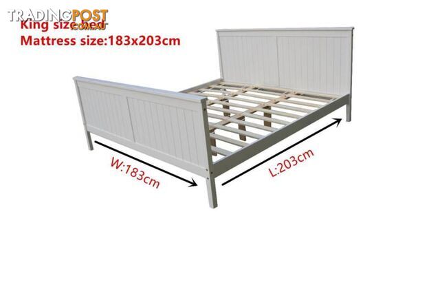 Clearance !! Brand New all sizes Solid Pine Wood white Bed Frame