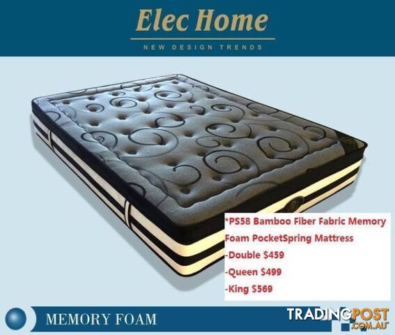 Bamboo Charcoal Fiber Memory Foam 9Zone Pocket Spring Mattress - photo 2 of 10