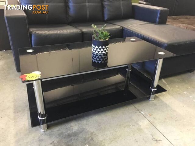 Brand New Luxury Black High Quality Tempered Glass Coffee Table