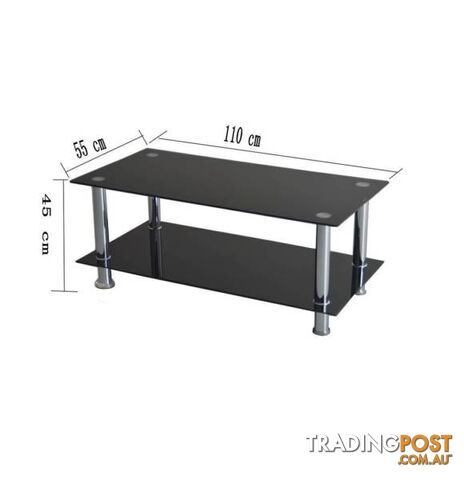 Brand New Luxury Black High Quality Tempered Glass Coffee Table - photo 2 of 7