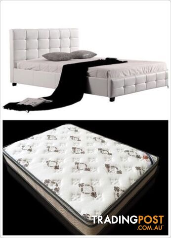 WarehouseSpecial 002 PU bed + Eurotop Mattress Double/Queen/King