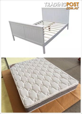 Brand New Solid PineWood Bed with Pillow Top Mattress all size