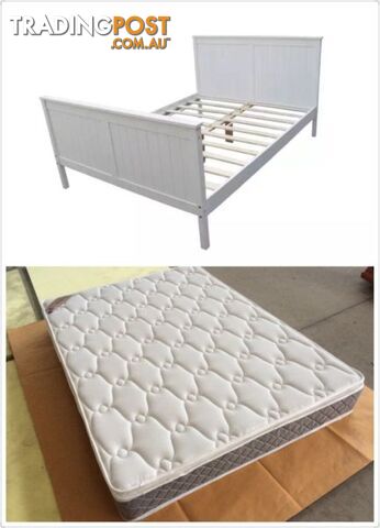 Brand New Solid PineWood Bed with Pillow Top Mattress all size
