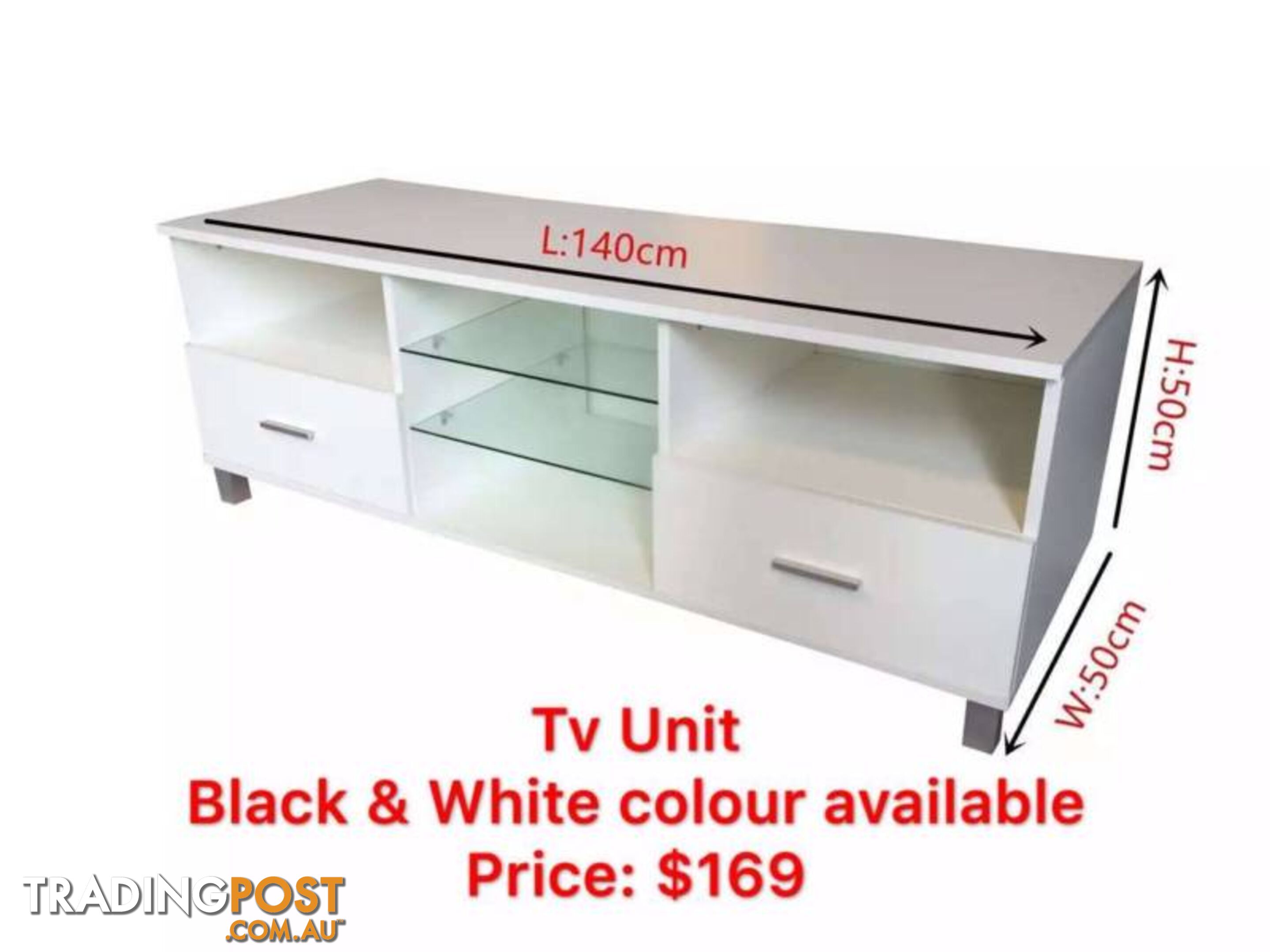 Brand New TV Stand Entertainment Unit Cabinet Drawer 2 colours