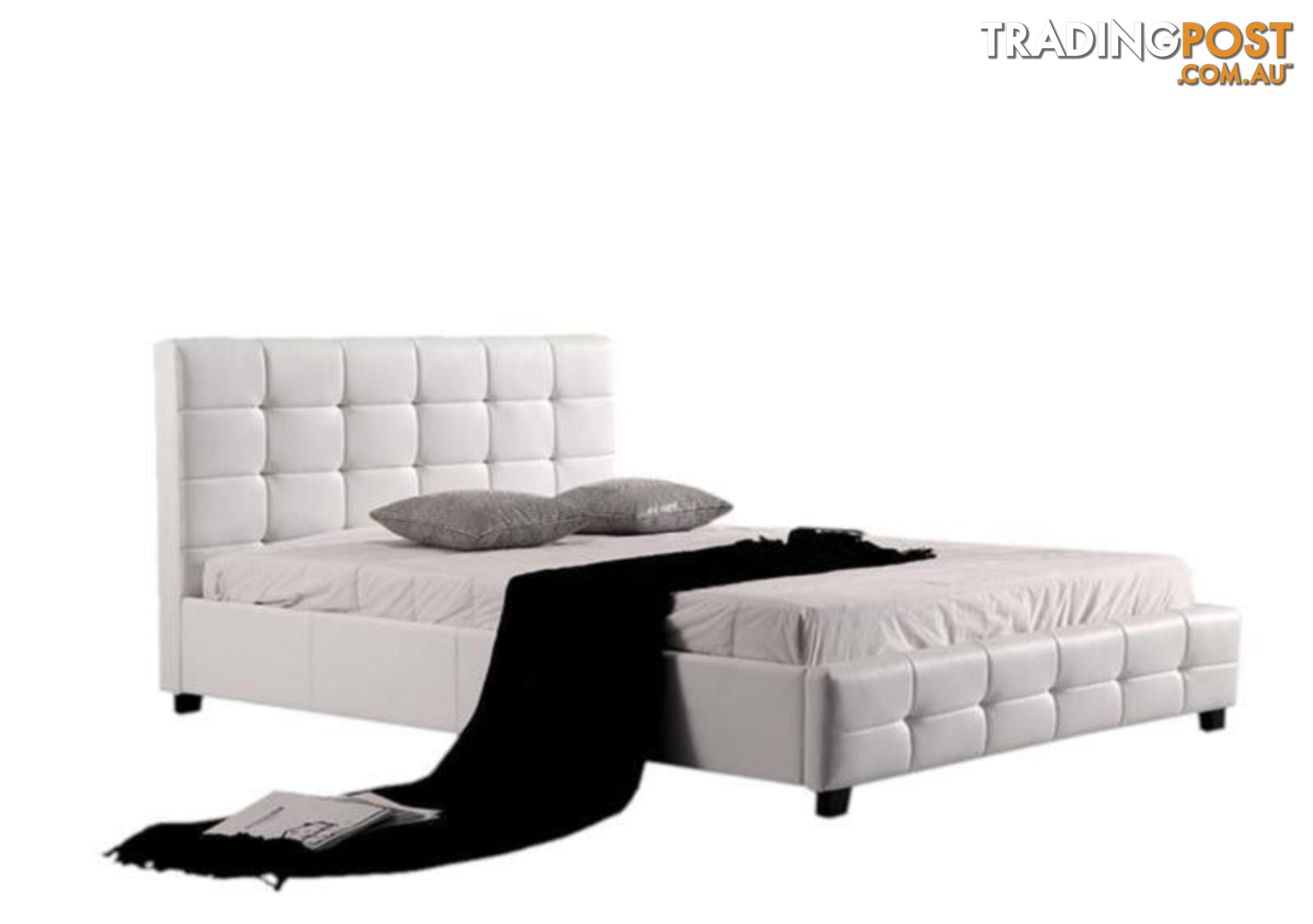 Brand New Quality PU Leather Bed Frame in Black or White