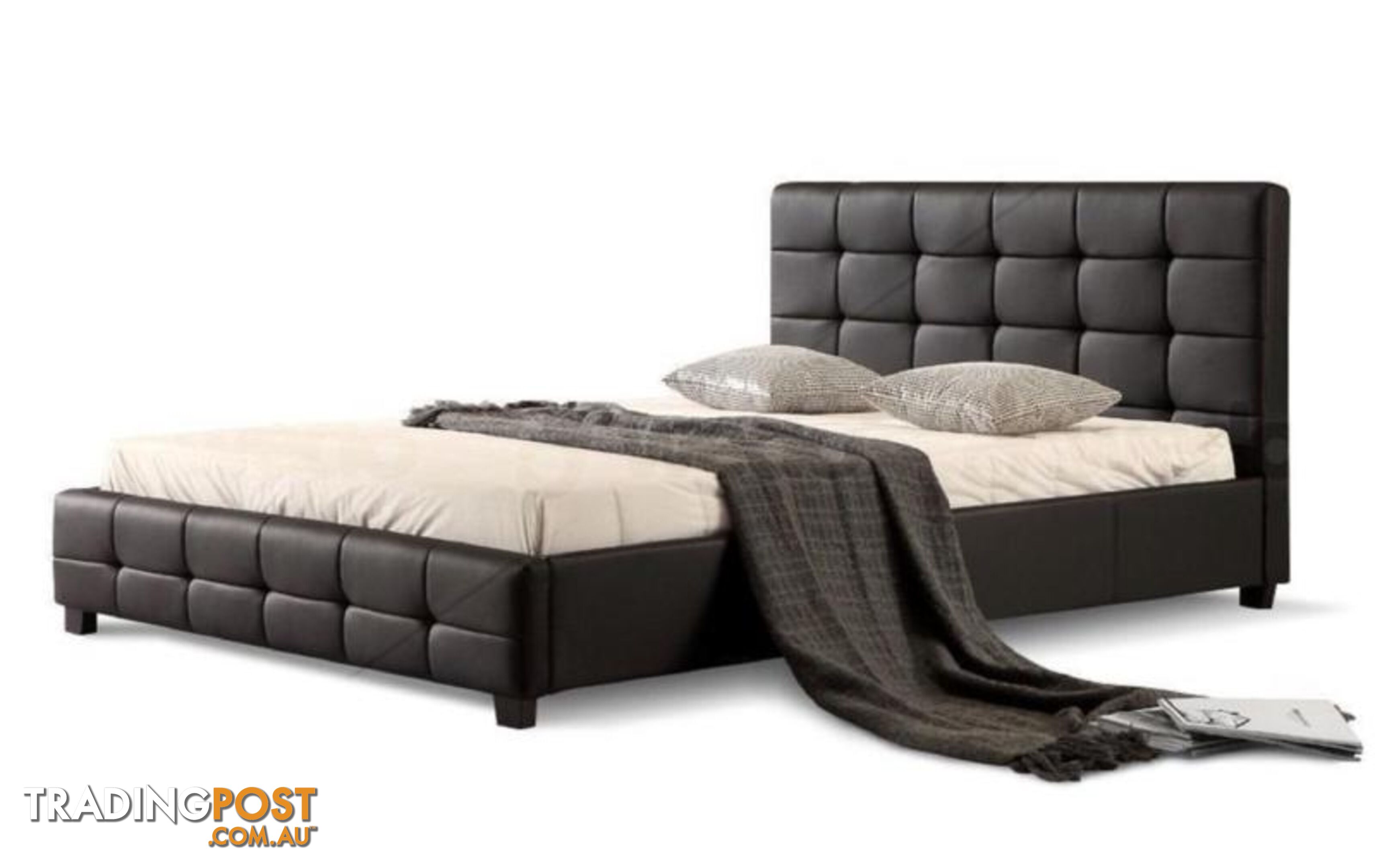 Brand New Quality PU Leather Bed Frame in Black or White