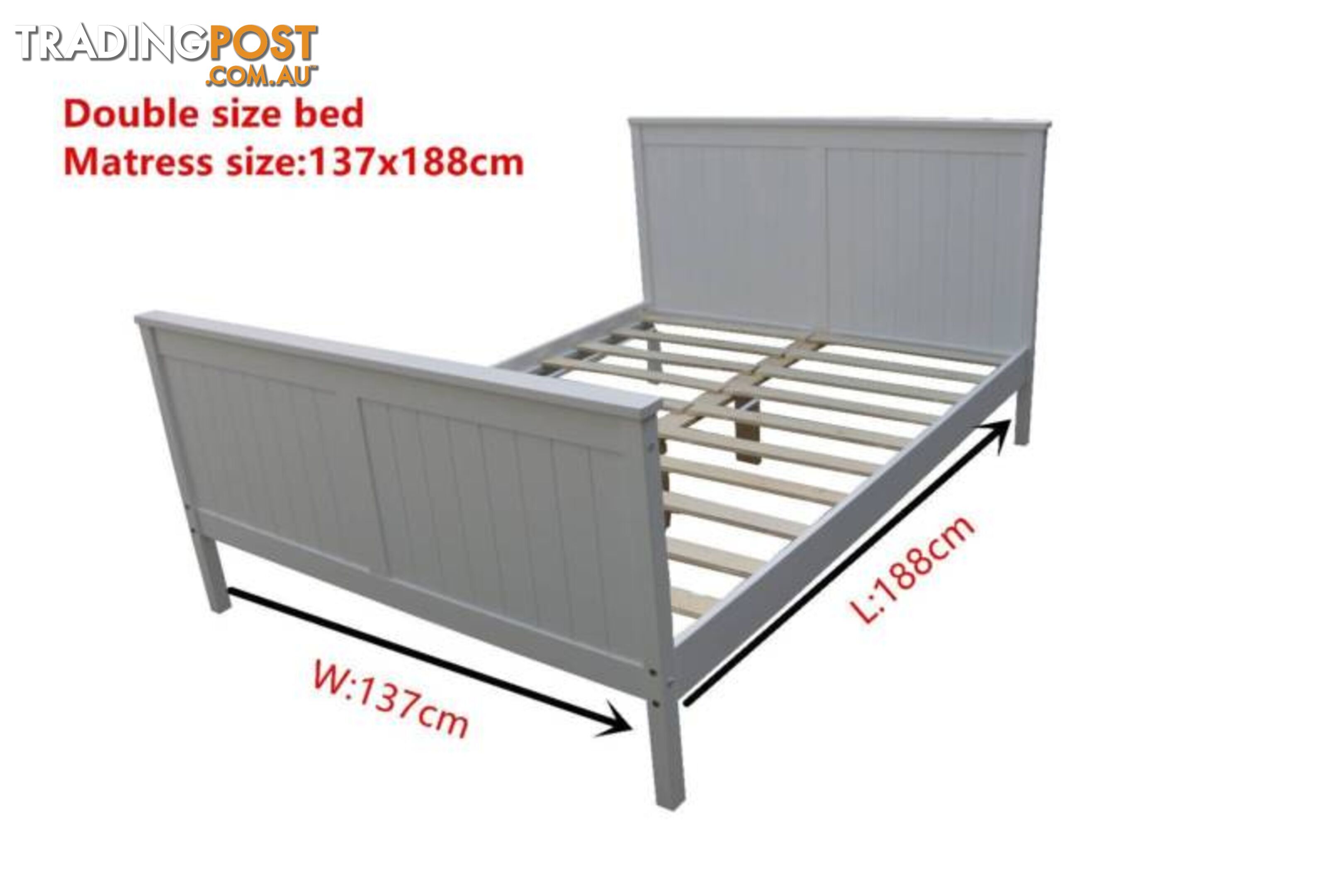 Brand New Solid PineWood Bed Frame Double/Queen/King size White