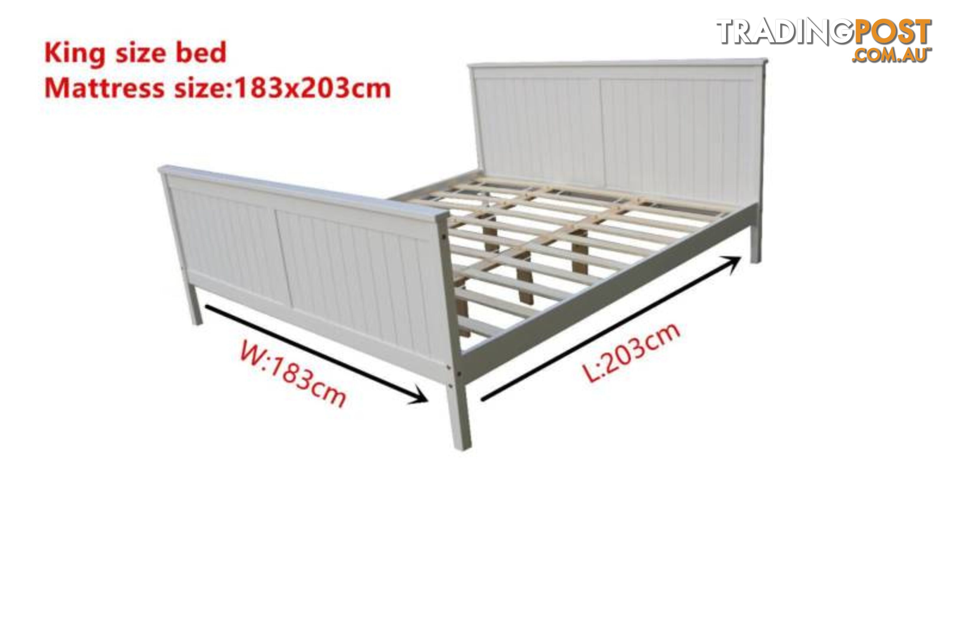 Brand New Solid PineWood Bed Frame Double/Queen/King size White