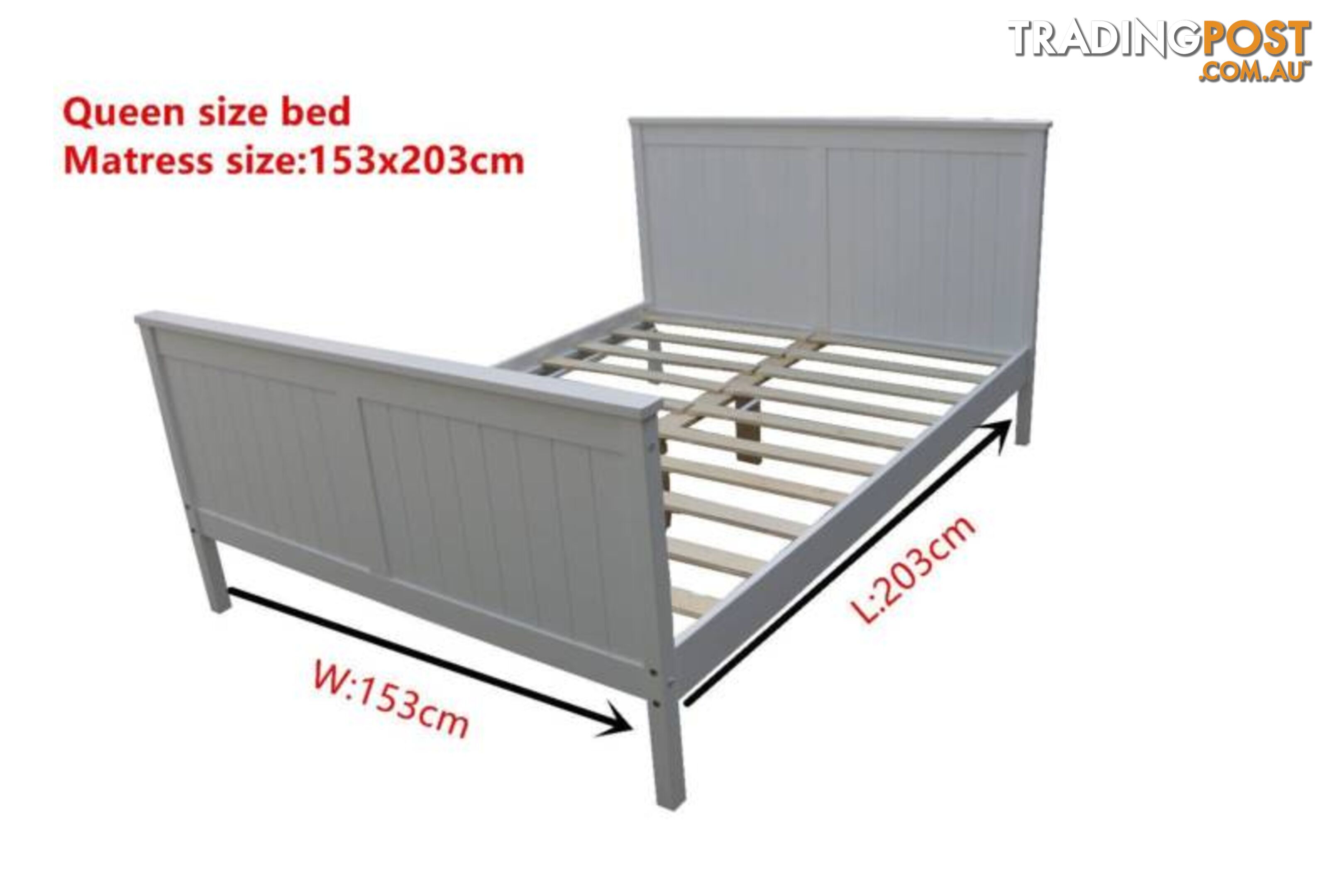 Brand New Solid PineWood Bed Frame Double/Queen/King size White