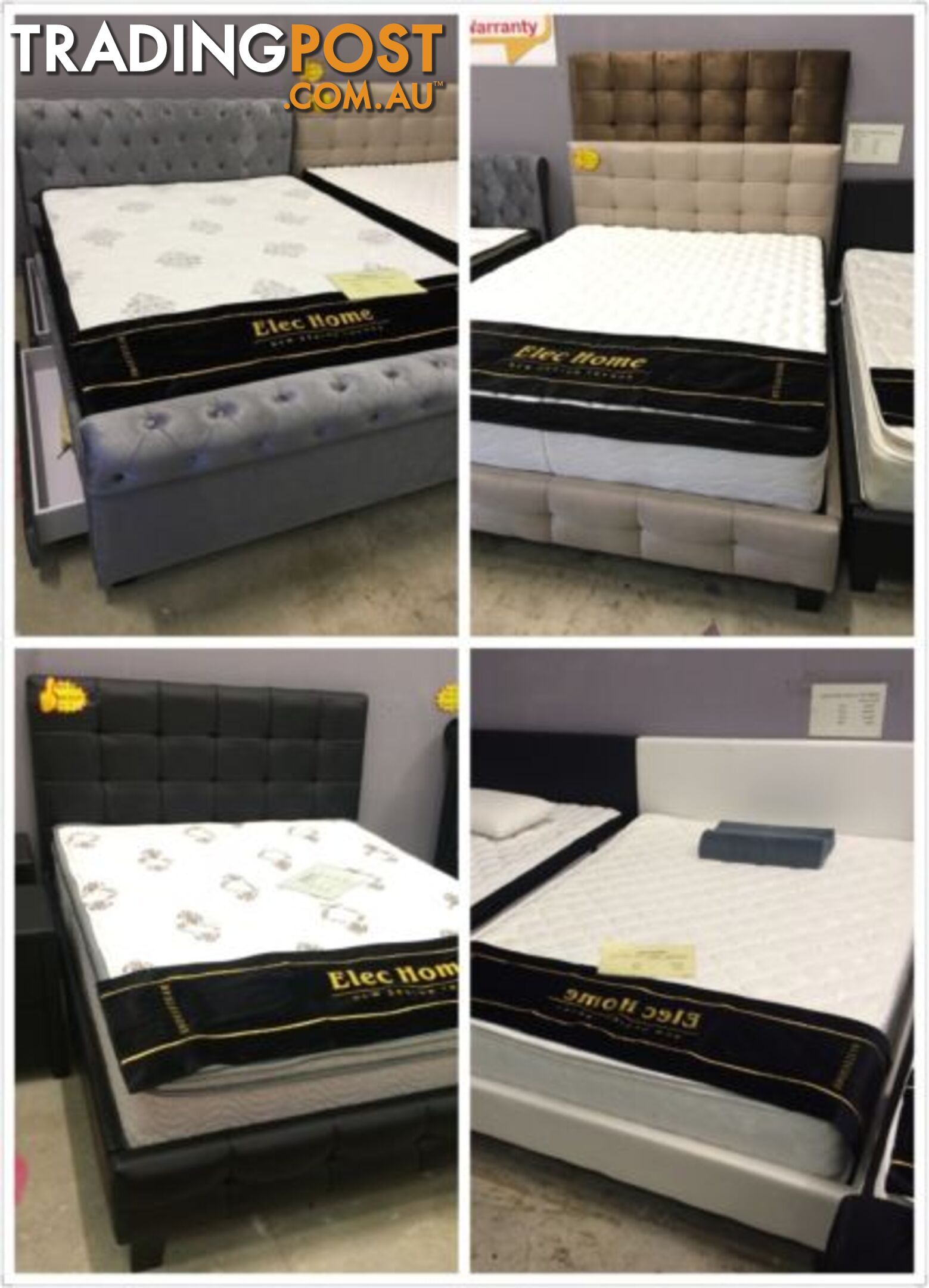 Brand New Fabric Bed Double/Queen size Beige colour