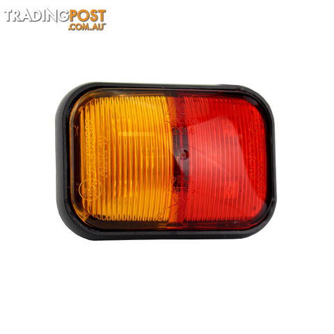 LED JUMBO SIDE MARKER 66 X 46MM M/VOLT RED/AMBER LED6647