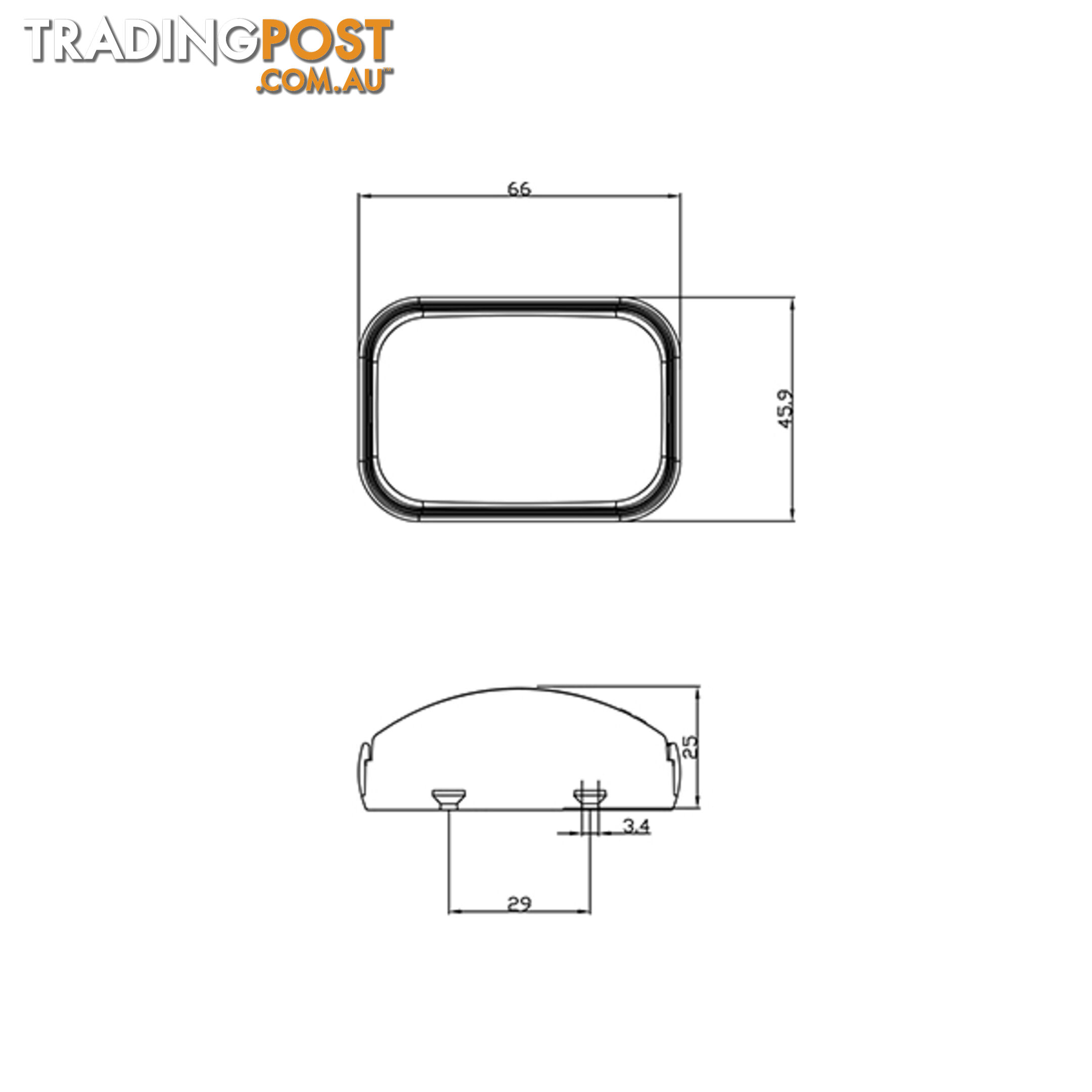 LED JUMBO SIDE MARKER 66 X 46MM M/VOLT RED/AMBER LED6647