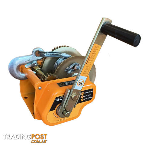 AUTO BRAKE WINCH TRAILER LIFTING BOAT HAND WINCH 2500LBS (1130KG) 7.5M CABLE BW2500CO