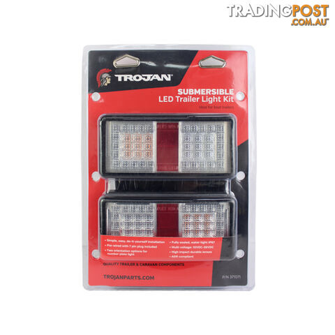TROJAN SUBMERSIBLE LED BOAT LIGHTS 180 X 85 X 35MM M/VOLT TWIN PACK TJLED180