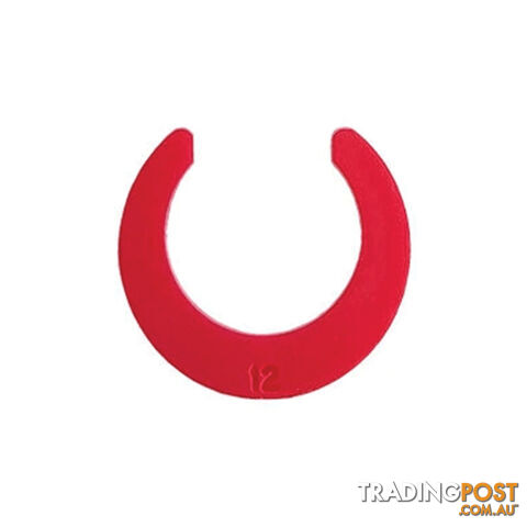 JG 12MM RED LOCKING CLIP IN BAGS OF 100. PM1812R 800-02025
