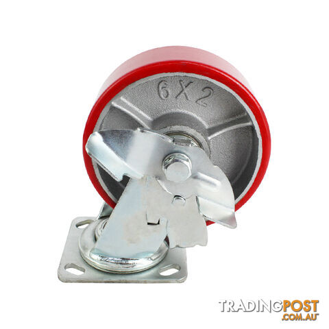 CASTERS 6&#8243; H/DUTY SWIVEL BRAKED C6SHDB