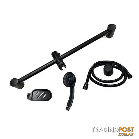 COAST BLACK SHOWER RAIL W/HOSE, ROSE & SOAP DISH. SRL-GB04 800-06732