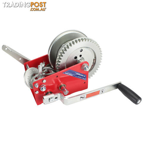 HAND WINCH 2500LBS (1135KG) TWO SPEED 10M CABLE WITH HAND BRAKE HBW2500C