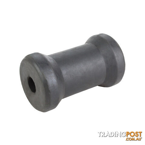 RUBBER ROLLER KEEL ROLLER 4 1/2&#8243; 17MM BORE BLACK BRR206