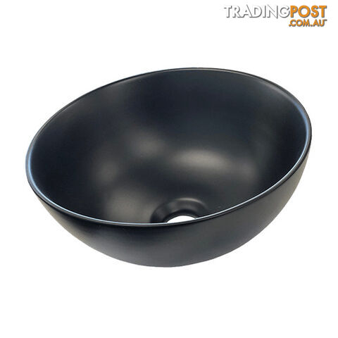 CERAMIC BATHROOM ROUND BASIN (320X320X145MM) – MATT BLACK. W1123B 800-06360