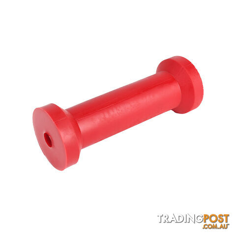 POLY SOFT ROLLER 8&#8243; KEEL ROLLER 17MM BORE RED BRPS311