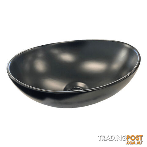 CERAMIC BATHROOM OVAL BASIN (405X330X145MM) – MATT BLACK. W1115B 800-06361