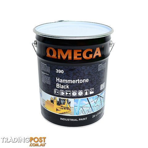 OMEGA PREMIUM HAMMERTONE PAINT BLACK 20L PHBL20