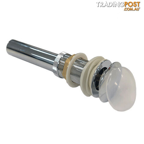 CHROME PUSH BUTTON WASTE T/S WH CERAMIC BASINS. J022 800-06370