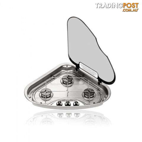 THETFORD BLACK GLASS LID T/S TRIANGULAR HOB BURNER. SSPA0218 700-04139