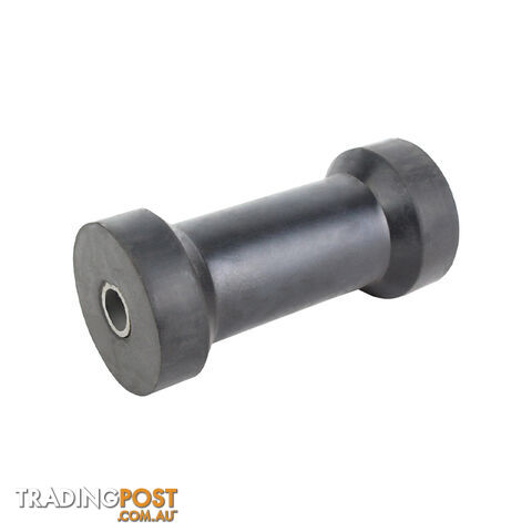 RUBBER ROLLER KEEL ROLLER 6&#8243; 17MM BORE BLACK BRR207