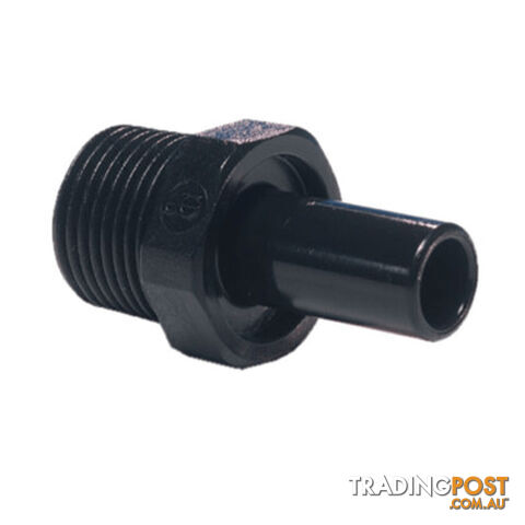 JG PLASTIC 12MM X 1/2″ BSPT STRAIGHT MALE STEM ADAPTOR. PM051204E 800-02015