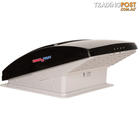 MAXXFAN DELUXE – SMOKE RAIN DOME, T/STAT, POWER LIFT AND REMOTE. 356X356MM....