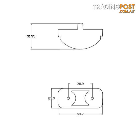 LED SIDE MARKER 54 X 24MM M/VOLT RED SMR5424