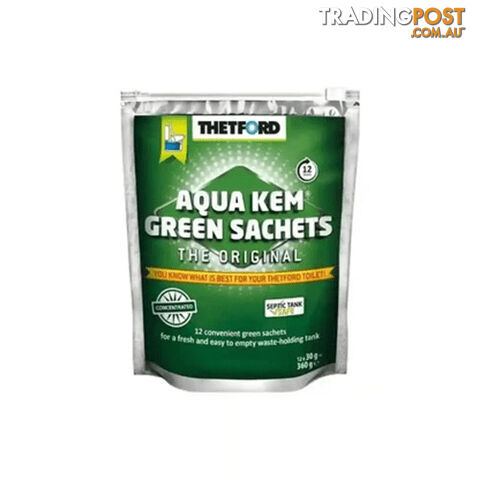 THETFORD AQUA KEM GREEN ZIP BAG SACHETS. 30530ZK 850-01074