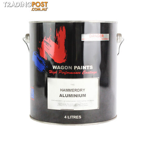 WAGON PREMIUM HAMMERTONE PAINT ALUMINIUM/SILVER 4L PHS4W