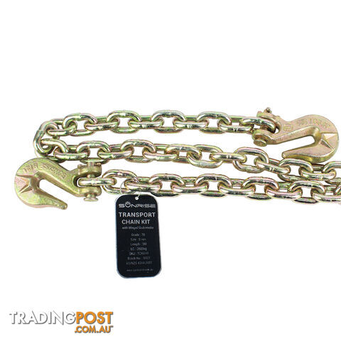 TRANSPORT CHAIN KIT WITH GRAB HOOKS 8MM X 9M G70 TCKGH8