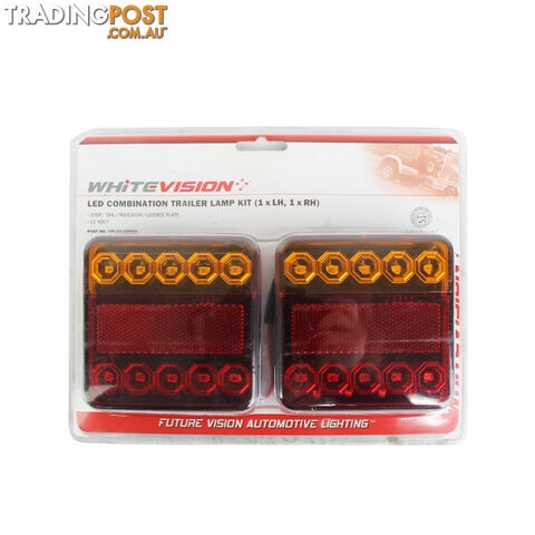 WHITE VISION LED COMBO LIGHT 100 X 100MM 12V TWIN PACK LED100WV