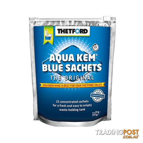 THETFORD CONCENTRATED AQUA KEM BLUE SACHETS (15 PER PK). 30240ZK 850-01073