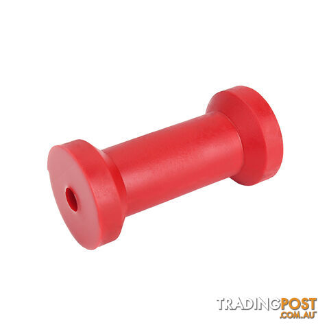 POLY SOFT ROLLER 4 1/2&#8243; KEEL ROLLER 17MM BORE RED BRPS309