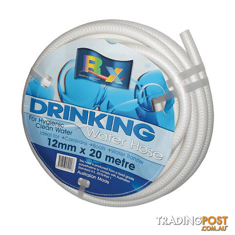 12MM X 20MT ROLL WHITE NON-TOXIC REINFORCED WATER HOSE 25DWX20 800-01300
