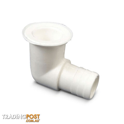 PLASTIC WHITE 25MM WASTE OUTLET 90 DEGREE. PNP315 800-05160
