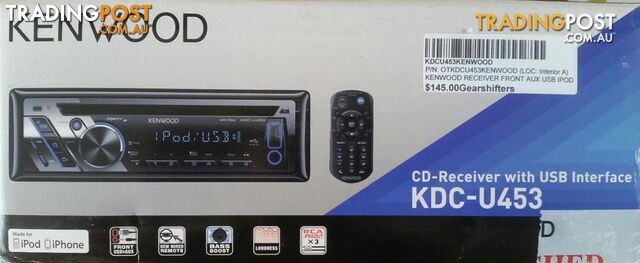 KENWOOD CD/USB RECEIVER WITH iPOD CONTROL KDC-U453 CAR STEREO HEAD UNIT - photo 3 of 4