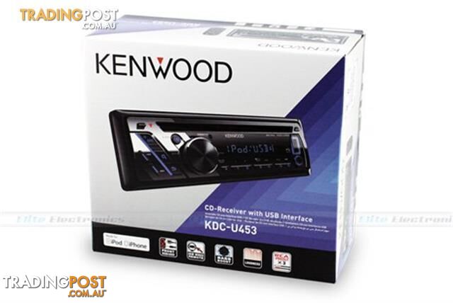 KENWOOD CD/USB RECEIVER WITH iPOD CONTROL KDC-U453 CAR STEREO HEAD UNIT - photo 2 of 4