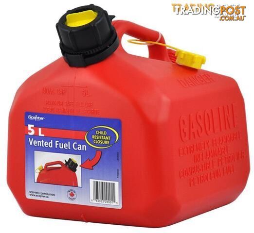 5L JERRY CAN, VENTED FUEL/GAS CAN