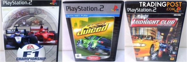 PS2 Games - F1 Championship, Juiced , Midnight Club Street Racing