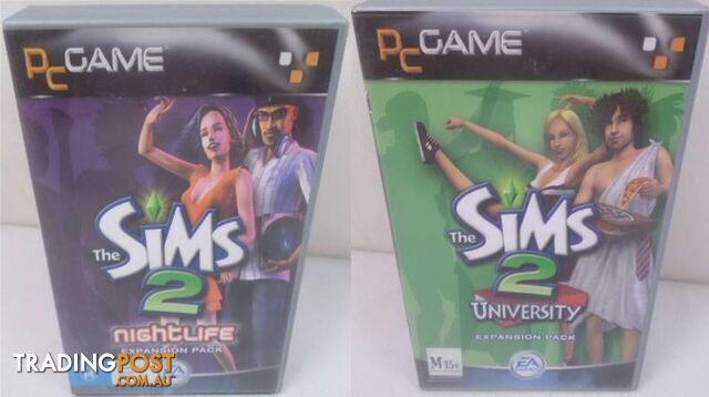 Windows Game The Sims 2 Nightlife and The Sims 2 University Packs