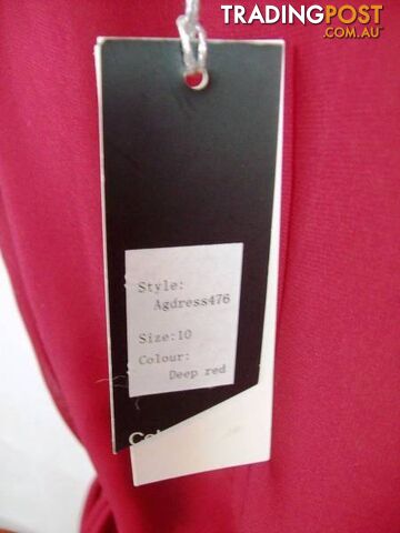 New Women's Ajoy Party Dress With Shoulder Ruffle - Red -Size 10 - photo 4 of 4