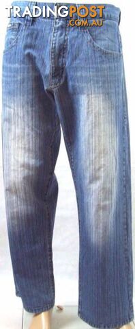 Mens Avirex Straight Leg Denim Jeans - Stressed Blue - Size 34