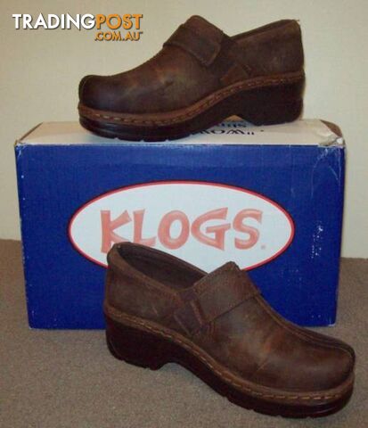 New Womens Morgan Closed Back Klogs-Distressed Leather - Size 7 W - photo 2 of 5