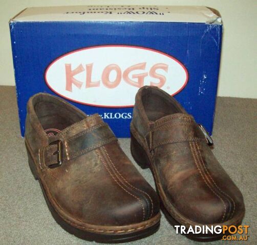 New Womens Morgan Closed Back Klogs-Distressed Leather - Size 7 W